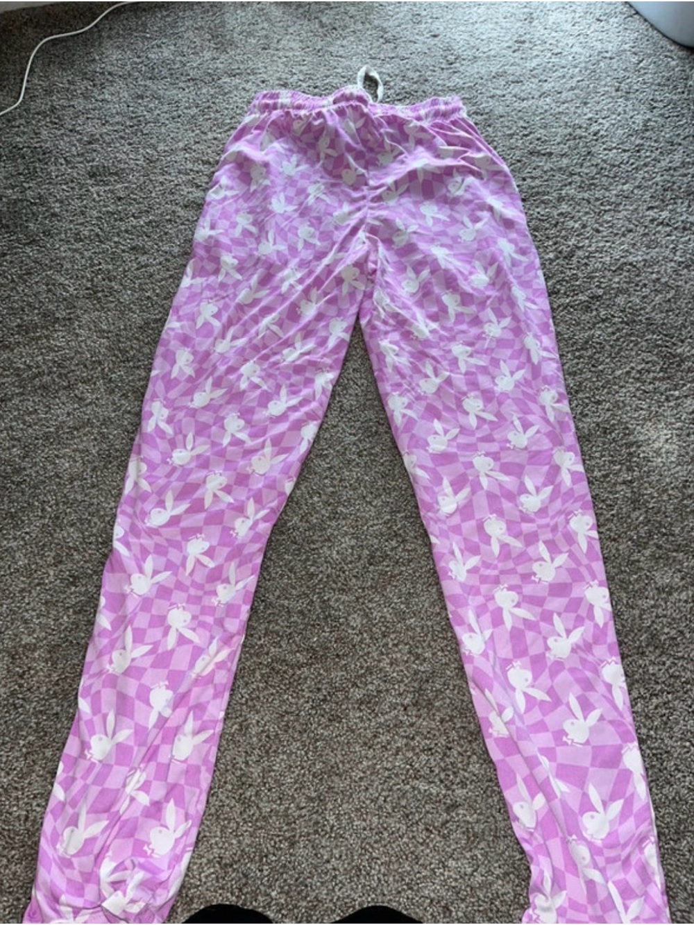 PLAYBOY Pink Checkered Bunny Lounge Pants - Picture 3 of 3